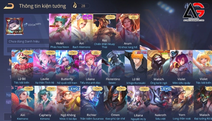 Tặng nick Liên Quân vip full tướng full trang phục (3)