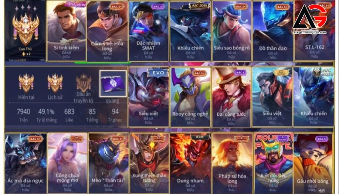Tặng nick Liên Quân vip full tướng full trang phục (8)